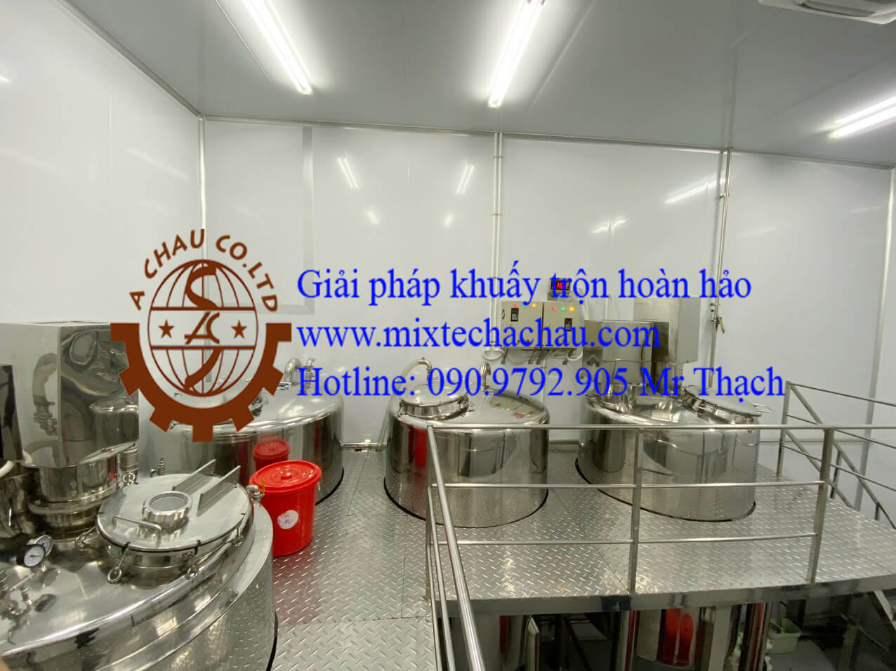 Hệ Thống bồn khuấy hoá mỹ phẩm inox GMP