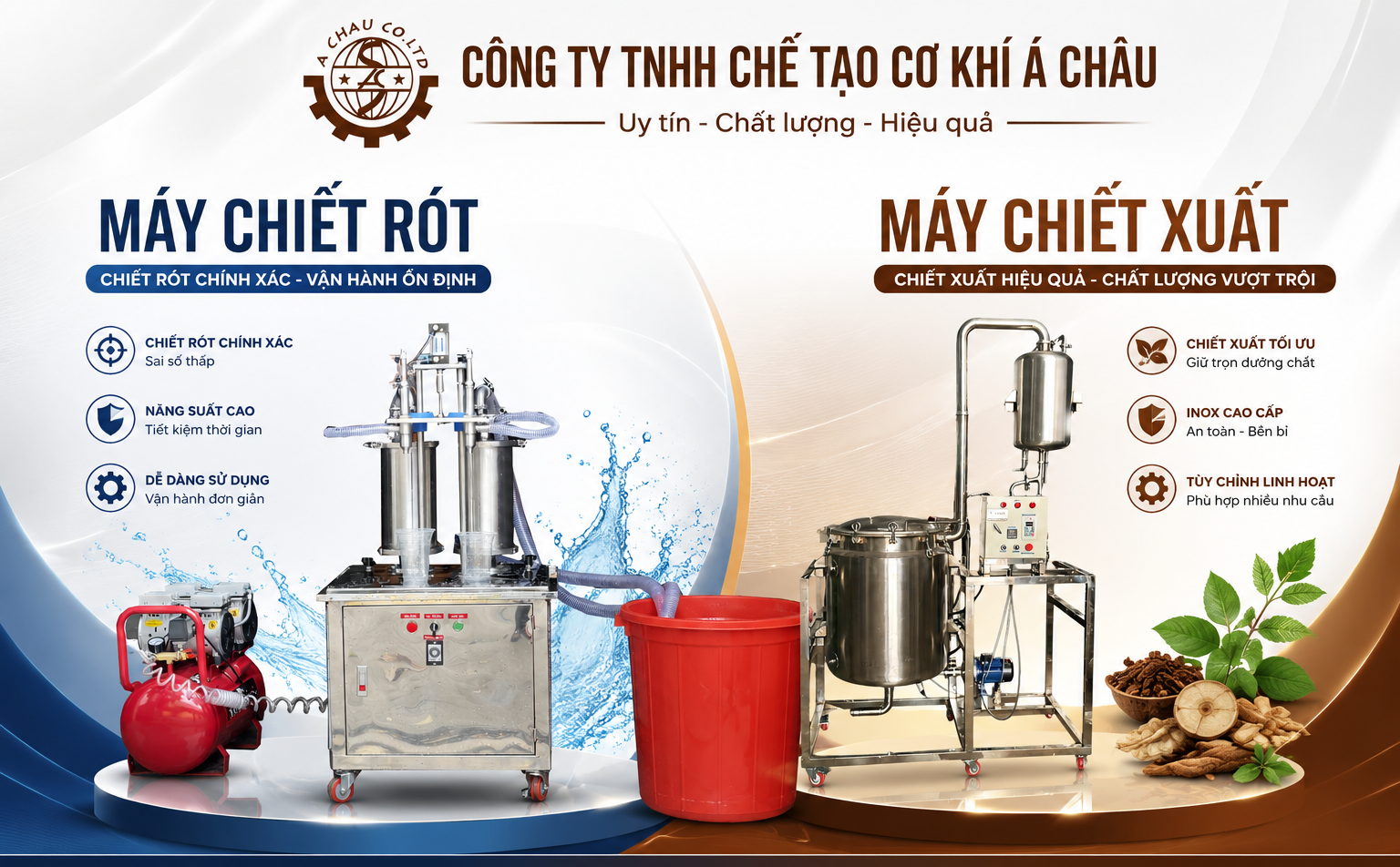 Máy chiết rót và máy chiết xuất